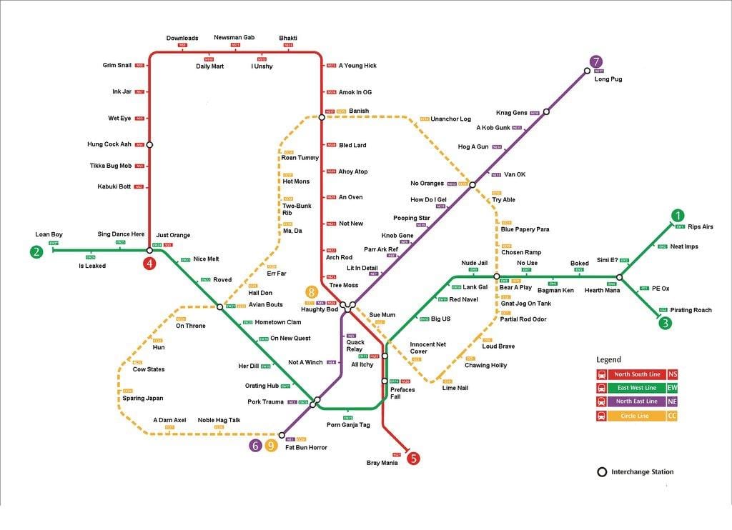 станція метро на карті Сінгапуру