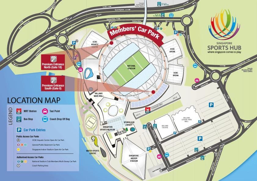 стадіон метро на карті Сінгапуру