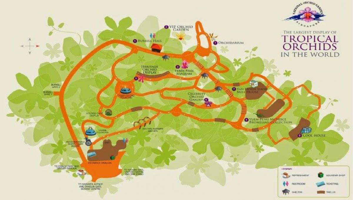 Ботанічні сади Сінгапуру на карті