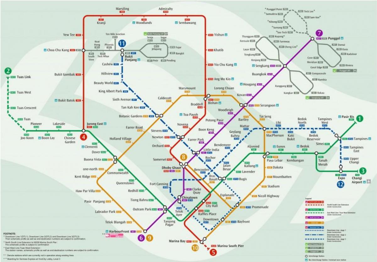 карта Сінгапуру Залізничний