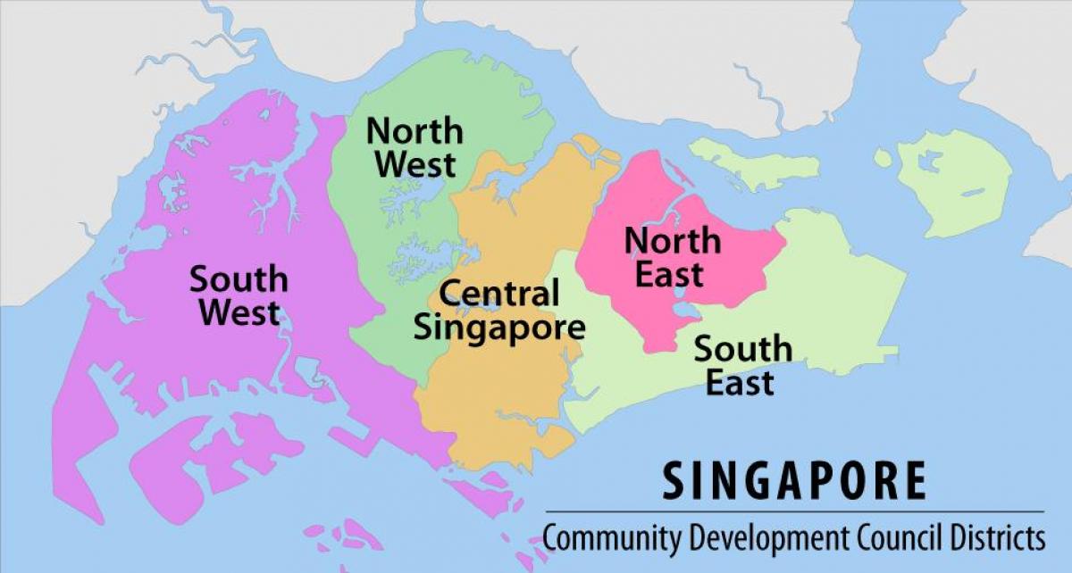 карта Сінгапуру області
