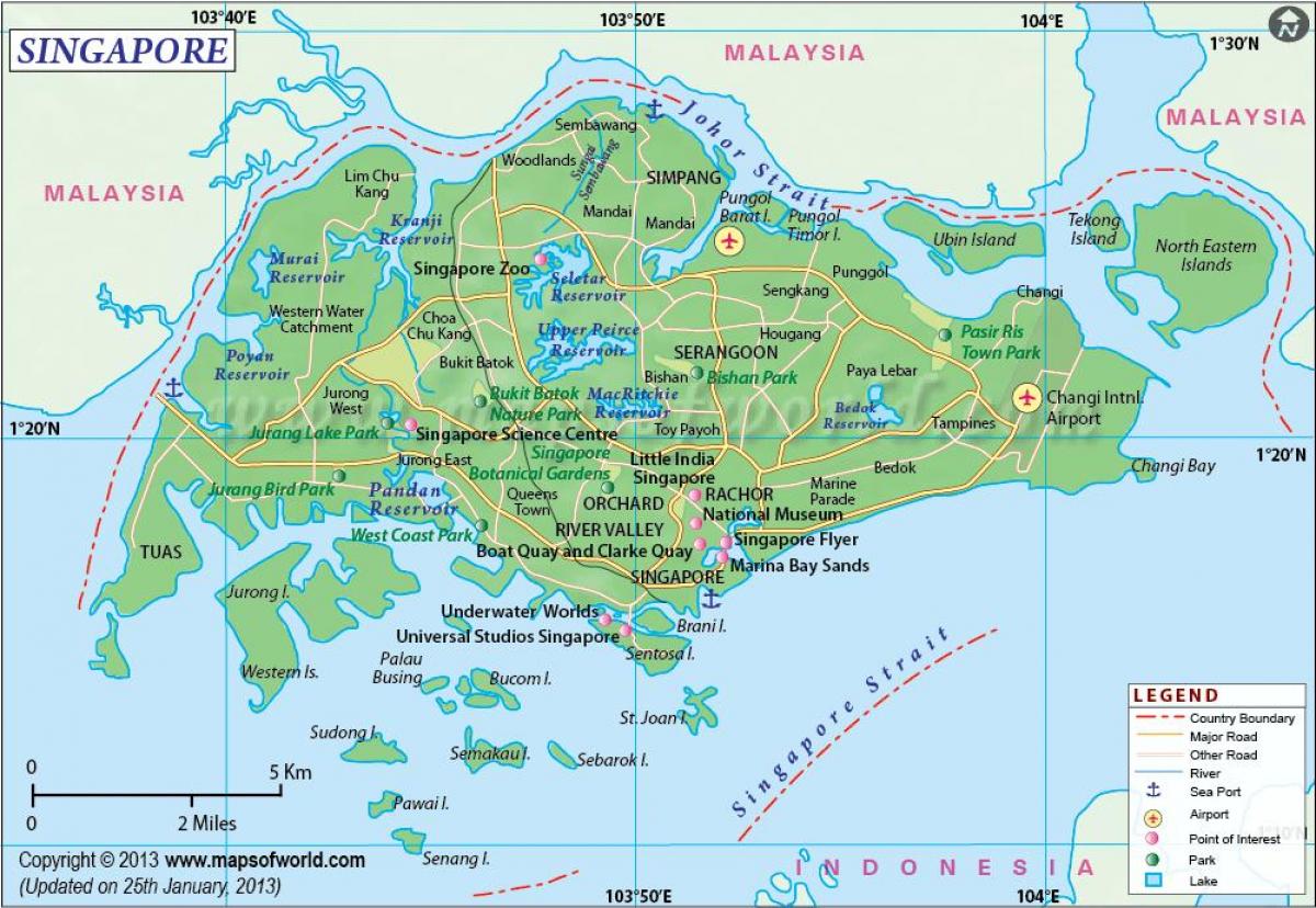 Сінгапур на карті