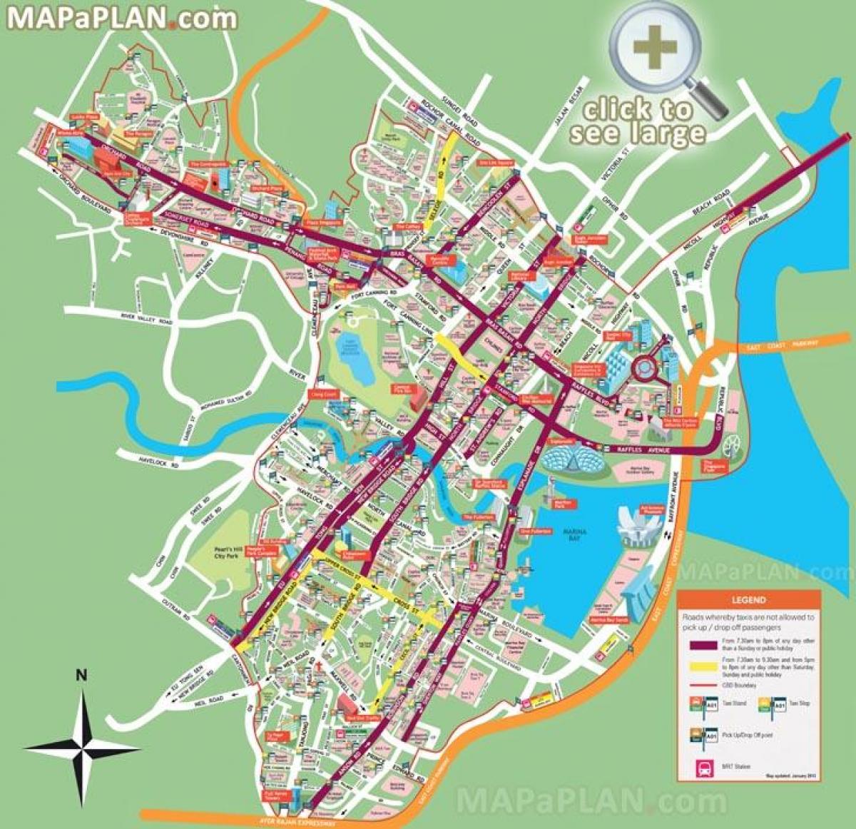 Сінгапур пам'ятки на карті