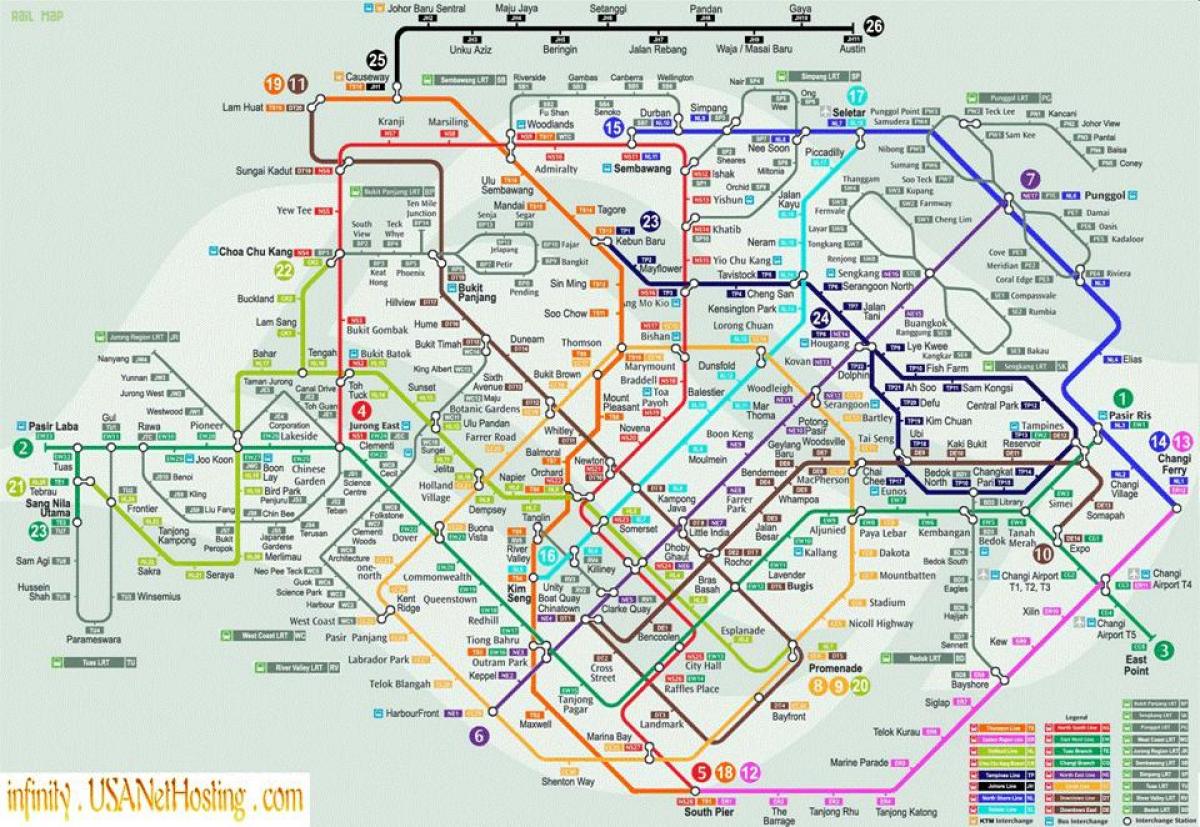 карта Сінгапуру транспорту