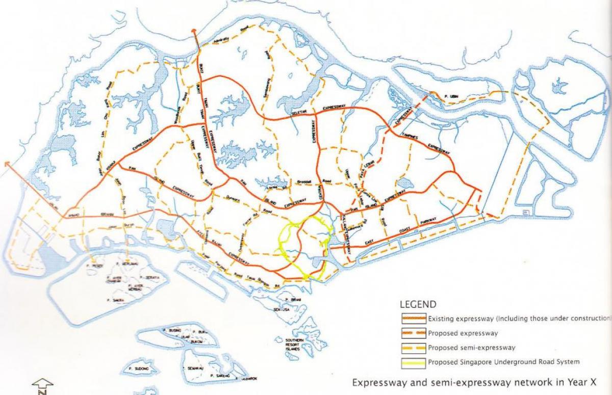 Сінгапур на карті хайвей