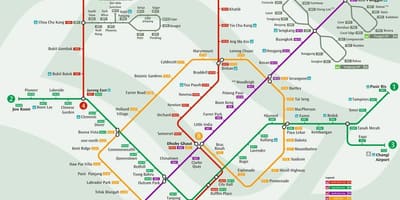 Система MRT карту Сінгапуру