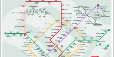Лрт маршрут на карті Сінгапуру